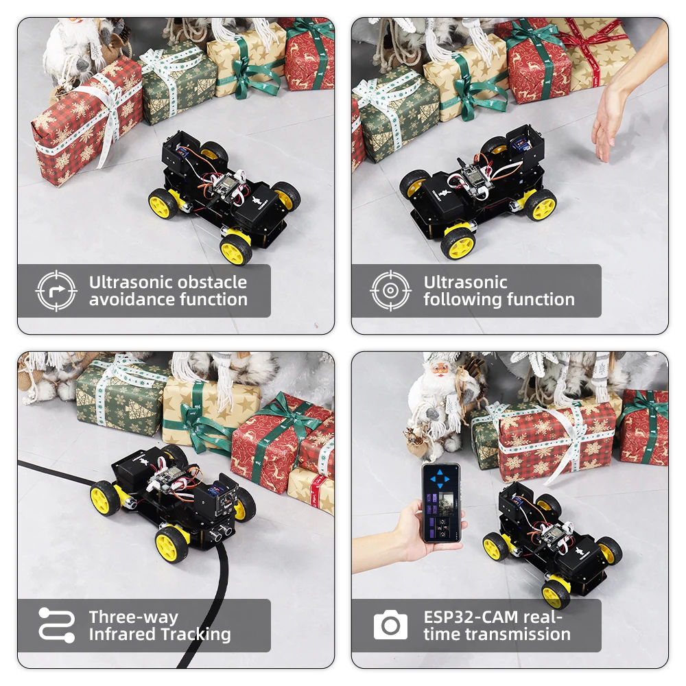 Tscinbuny IoT Vision Robot Kit, ESP32 Camera & Wireless APP Control for Coding Beginners Arduino Automation Learning(No Battery) 4