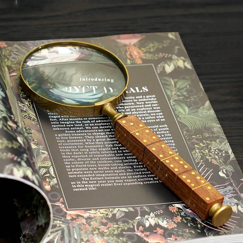 

Латунная Лупа ретро ностальгические деревянные Ручные украшения ручной работы изделия учебная декоративная лупа для пожилых людей для чтения