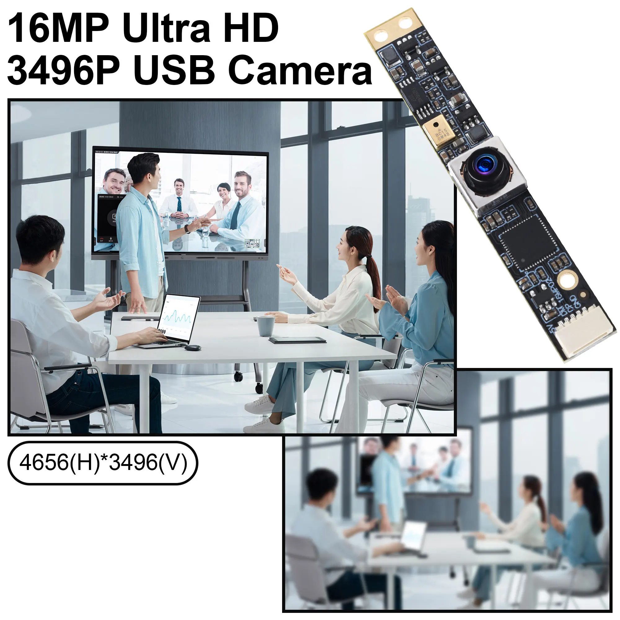 ELP 16MP USB Camera Module - 4K UVC Webcam With Autofocus & 68-Degree Lens For PC/Laptop