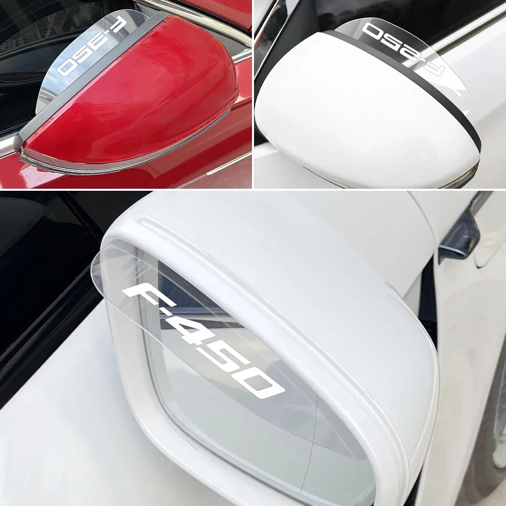 Car Rearview Mirror Rainproof Eyebrow Auto Accessories For Ford F350 2003 F150 1994 F250 F450 RC V10 Decals Raptor Emblem 2004