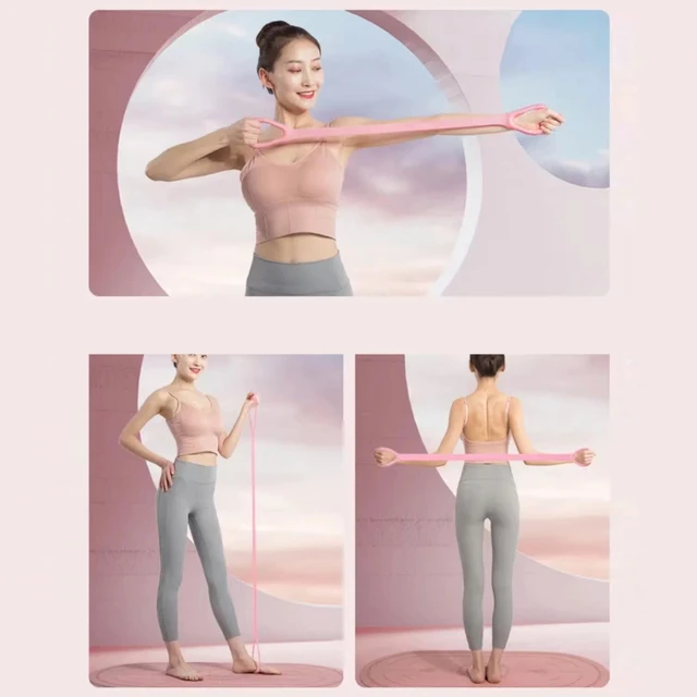 8-Shaped Stretcher For Home Fitness Back Shaping,elastic Band With Open Shoulder and Back Stretching Band for Shoulder Exercise 3