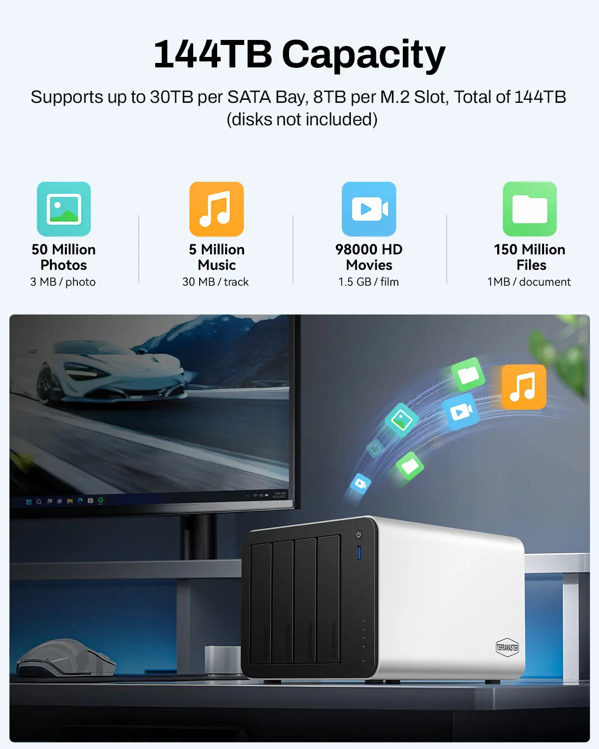 TERRAMASTER F4-425 Plus 4베이 NAS 스토리지 ? 인텔 N150 쿼드 코어 CPU, 16GB RAM, 네트워크 연결 스토리지 (디스크 미포함)