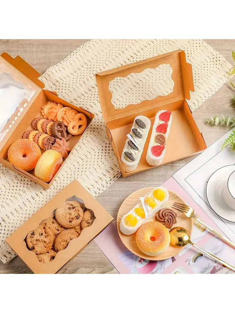 16/32Pcs Cake Carriers Square Boxes with Lids, White Dessert and Bread Boxes with Trans... - SKU CCSB1034 - UGI Packaging