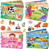 Quiet Busy Book Baby Montessori Material Toys Sticker Paste Matching Game Toddler Cognition Toy Book Kids Early Educational Toys 2