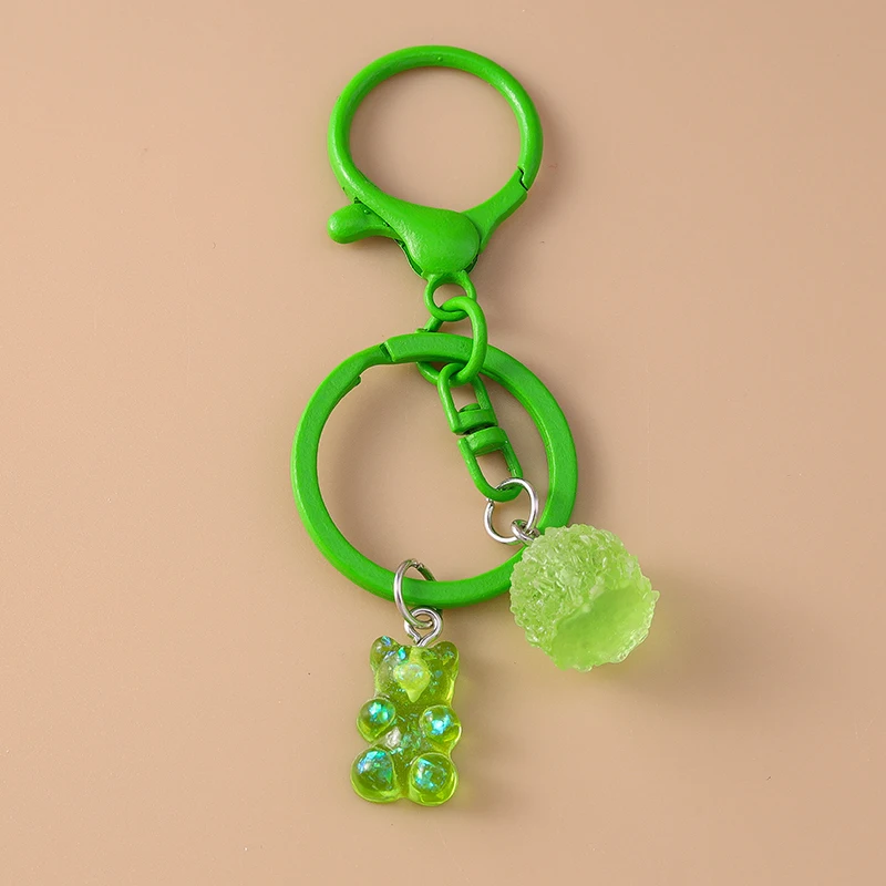 Niedlichen Harz Bär Schlüssel bund Liebe Herz Schlüssel ring Anhänger für Auto Schlüssel halter Frauen Mädchen Handtasche Dekor DIY Schmuck Geschenk – Detail 15