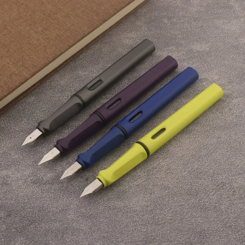 Fountain Pen 1pc Matte Purple Plastic EF/F Nib Frosted Fluorescence Green Stationery School Office Supplies Ink Pen