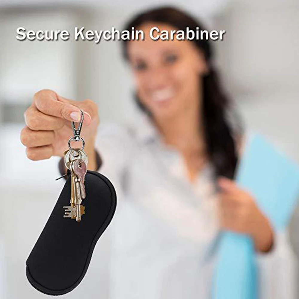 Portable Neoprene Zipper Eyeglass Case with Clip Attachment