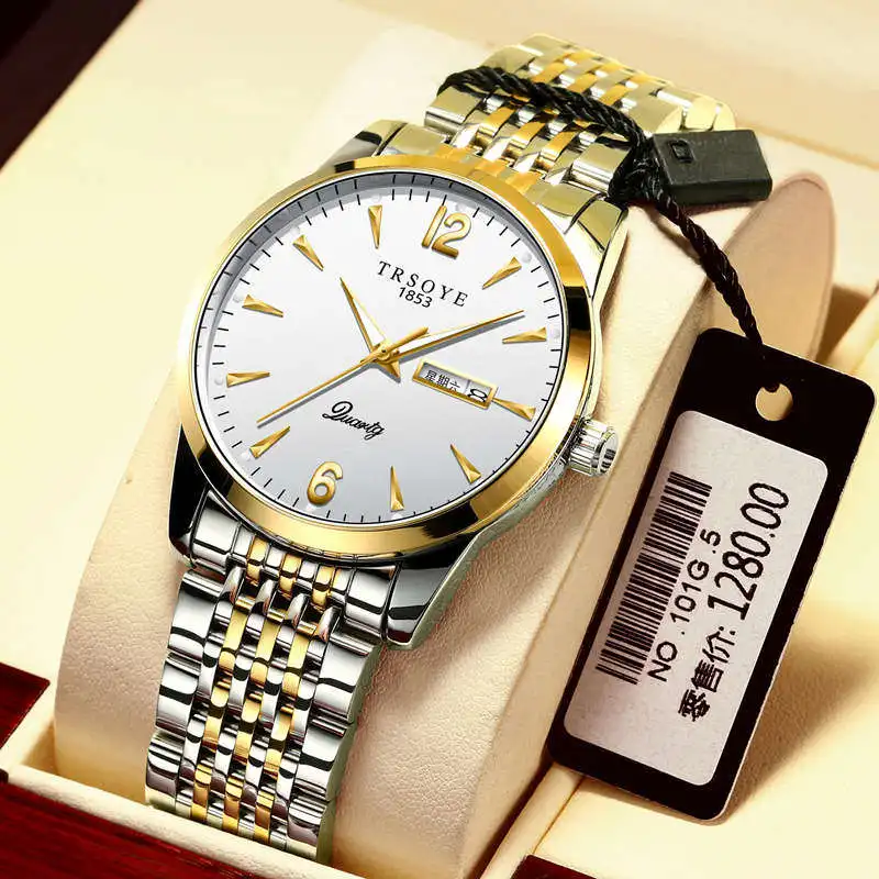 high quality fashion business ladies casual stainless steel rose gold quartz watch student ladies square waterproof clock retro TRSOYE Relojes Men's Watch Stainless Steel Business Luxury Watch Waterproof Luminous Quartz Watch Fashion Casual Wrist Watches