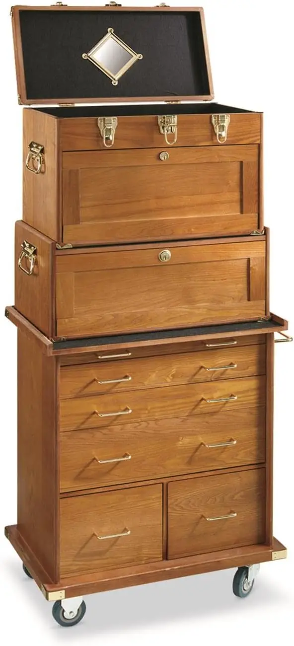Storage Cabinet with Drawers Wood, Great for Under Desk Storage & Office Storage Cabinet Oak 4