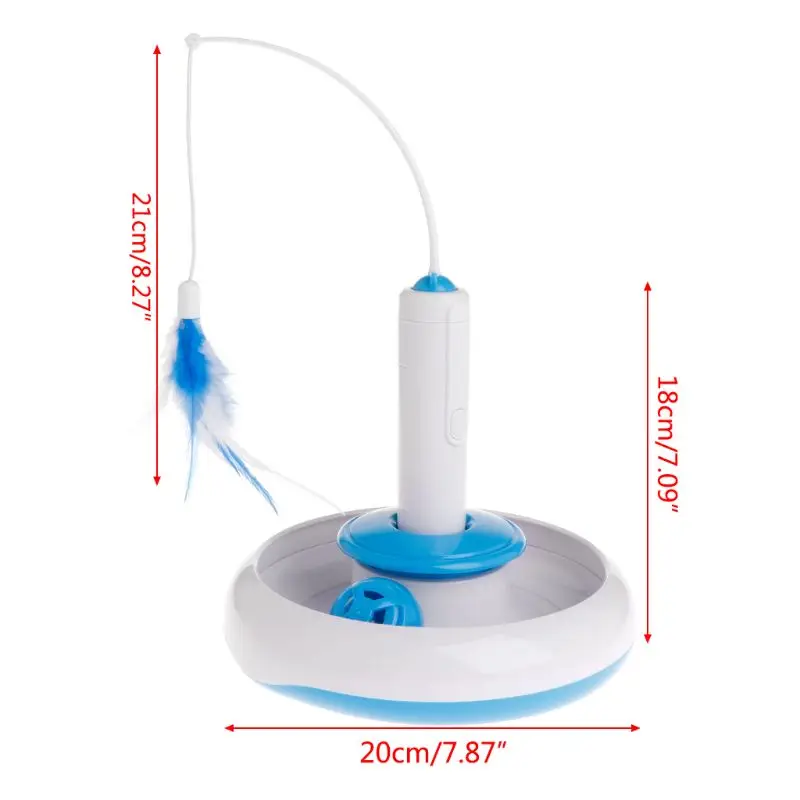 

Интерактивная игрушка для кошек с возможностью вращения на 360°. Щелка для перьев с шариком. Электронная игрушка для домашних на