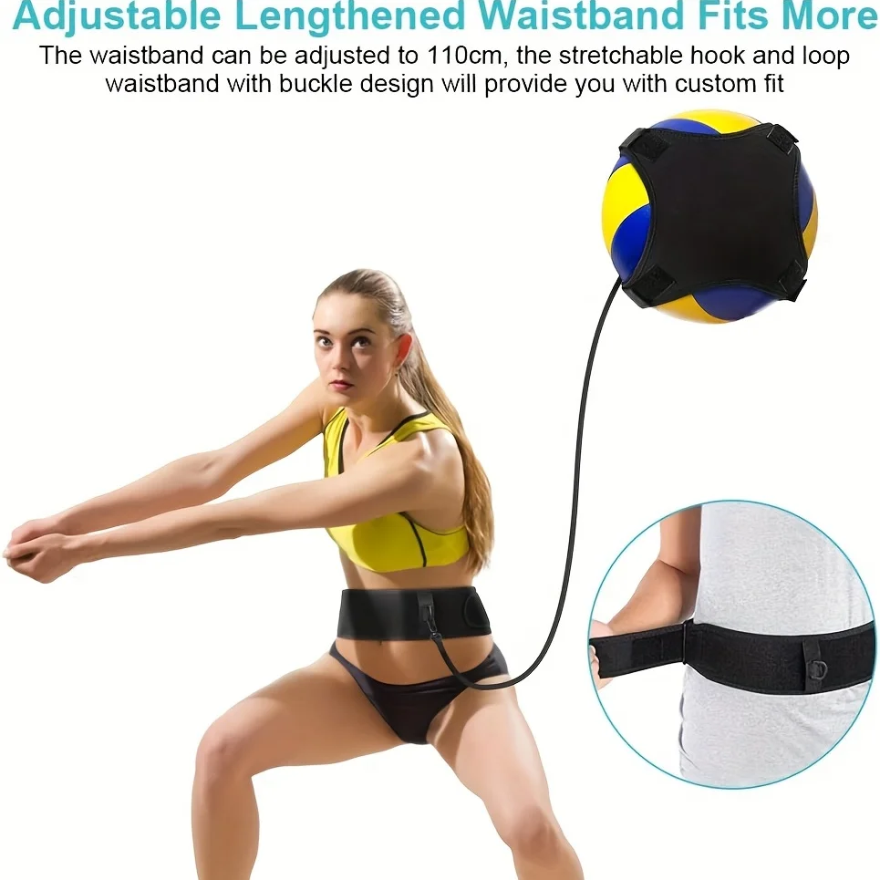 Volleyball Training Equipment Aid-Solo Volleyball Trainer Kit to Serve & Spike Like A Pro-Fits 20-46 Waists, Reinforced Cord volleyball trainer