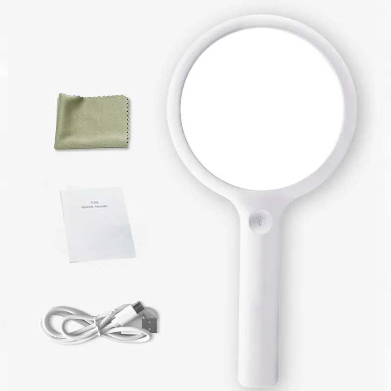 20 LED 독서 확대경 3단계 조절 USB 충전식 스타일 3배 10배 확대경