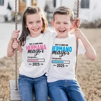 I'm Being Promoted To Big Sister Big Brother 2025 Kids Shirt Baby Announcement T-shirt  Spanish Print Child Tops Summer Clothes 1