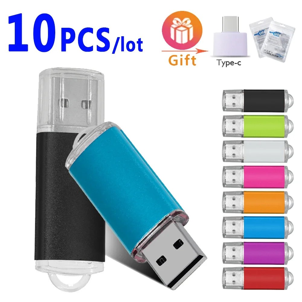

10PCS/lot Colour USB 2.0 Flash Drive Pen Drive 2GB 4GB 8GB 16GB Pendrive Memory Stick 32GB 64GB USB Stick Gift Free Custom LOGO