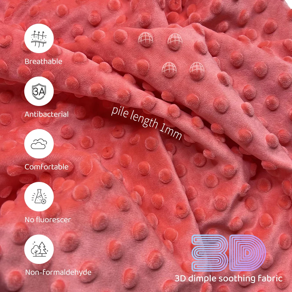 New Product 1mm Environmentally Friendly Minky Dot Fabric 150x50cm Soft Plush Fabric Handmade Doll/baby Blanket Minky Fabric