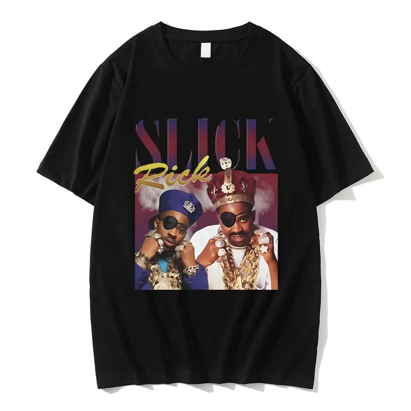 

Rapper Slick Rick Graphic T-shirt Men Women Hip Hop Oversized Tshirt Male Vintage T Shirts Men's Casual Cotton Short Sleeve Tees