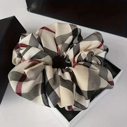 Chic Vintage Plaid Scrunchie Elastic Hair Bands - Stylish Headwear & Hair Accessories (1Pc)