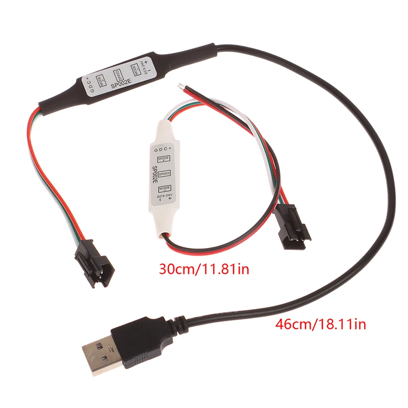 픽셀 LED 스트립 조명용 미니 컨트롤러, USB 3 키, WS2812, WS2811, SP621E, 음악 블루투스 앱 DC5V-24V