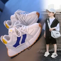 New Children's Sneakers Four Seasons Boys' and Girls' Casual Sports Shoes Leather Fashion Students Running Shoes 4