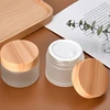 Empty Clear Glass Round Jars with Wooden Lids Travel Bottle Lotion Cream Sample Storage Container 5/10/15/20/30/50/60g Wholesale 3