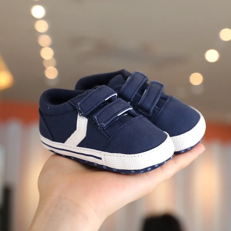 Soft Soles Baby Shoes Classic Soft Sole Shoes Kids 0-18 Months Old Velcro Strips In Solid Color Toddler Shoes, Casual Shoes With 2