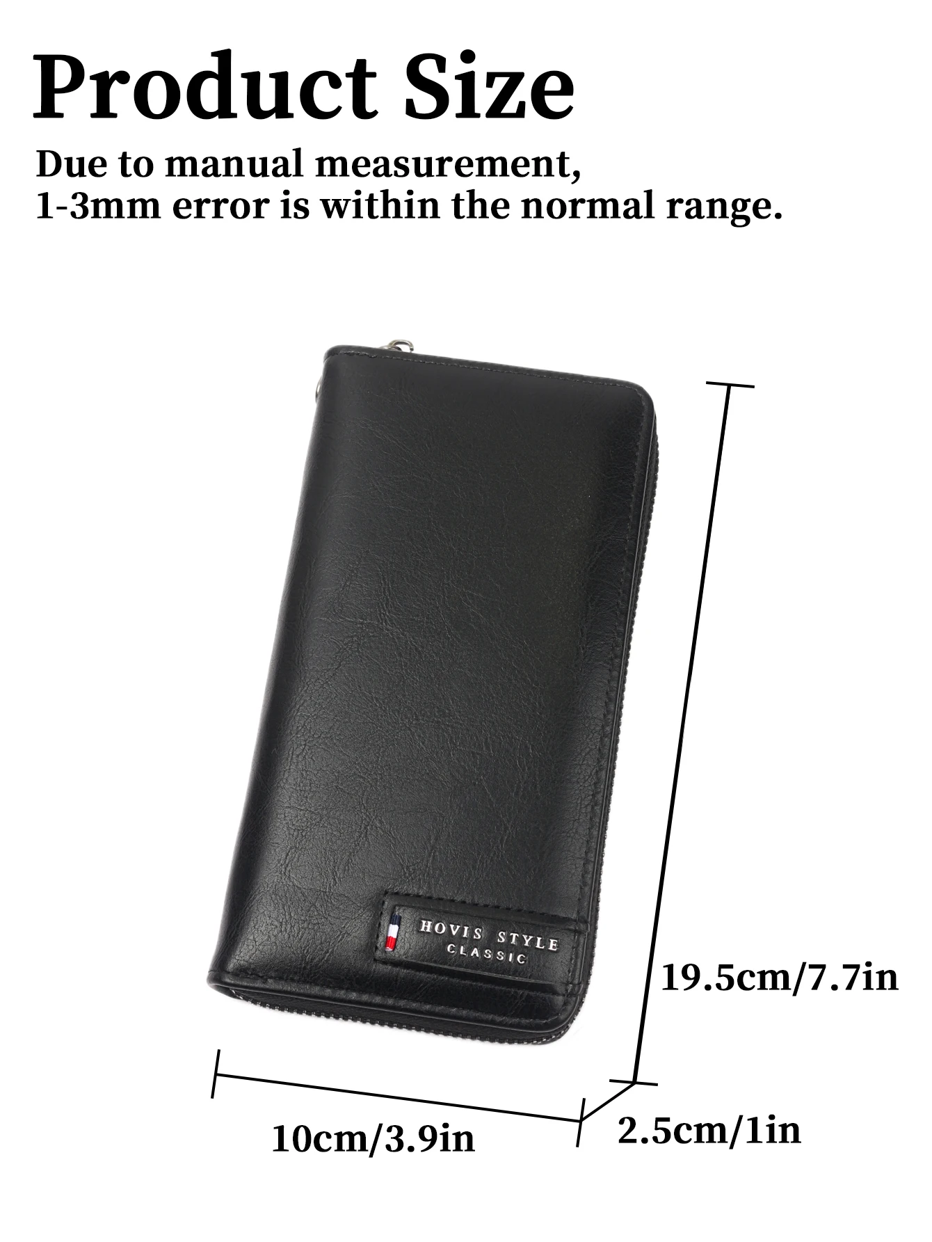 Business Wallet Men's Elegant Simple Long Clutch Bag Retro Multi-Card Slot Zipper Wallet