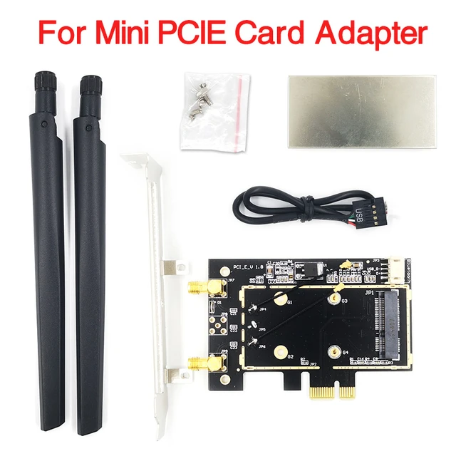 Wireless Wifi network card Mini PCIE full / half size to PCI-E 1X 4X  desktop adapter 2 antennas computer - AliExpress