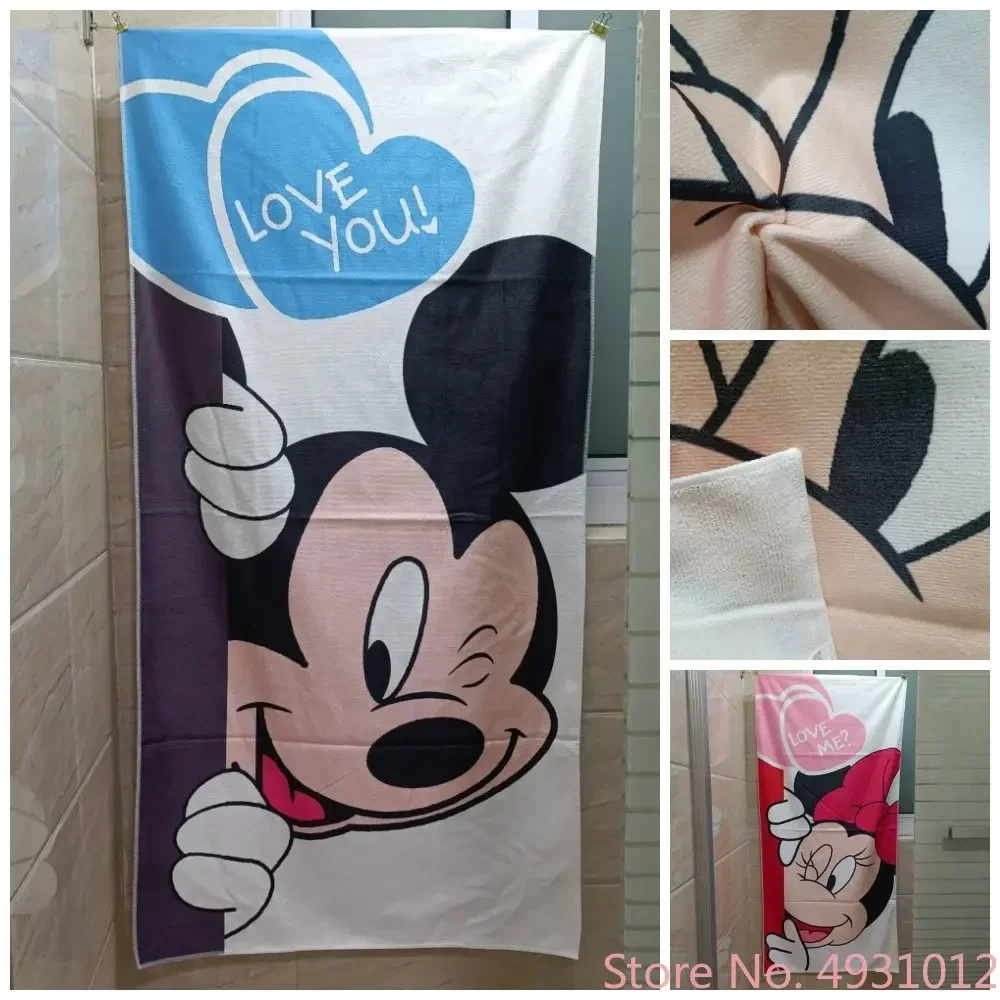 

Cartoon Cute Blue Mickey Mouse Baby Bath Towel 75x150cm Absorbent Microfibre Children Kids Adult Swimming Beach Towels