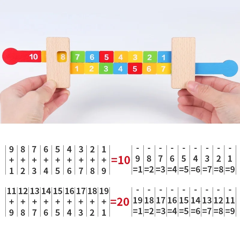 Children Wooden Math Arithmetic Learning Toys Montessori Teaching Addition Ruler Educational Number Toys For Kids Teaching Aids 5