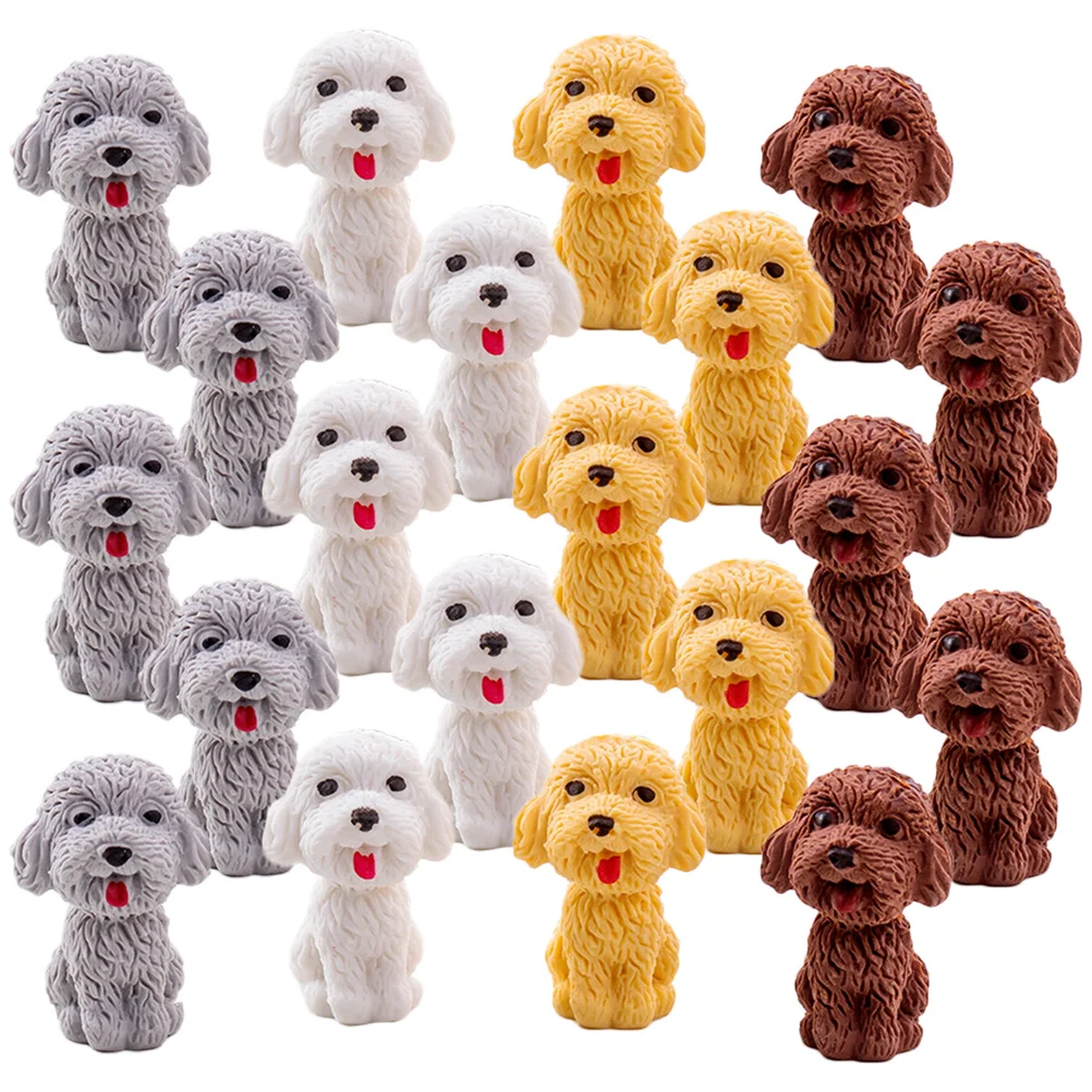 

20 Pcs Miniature Dog ​​pencil Eraser Child Erasers Christmas Gifts Tpr Students