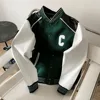 Teddy Leather Stitching C-word Wool Baseball Uniform Ce Home Letters Men's And Women's High-end Fashion Jacket 5