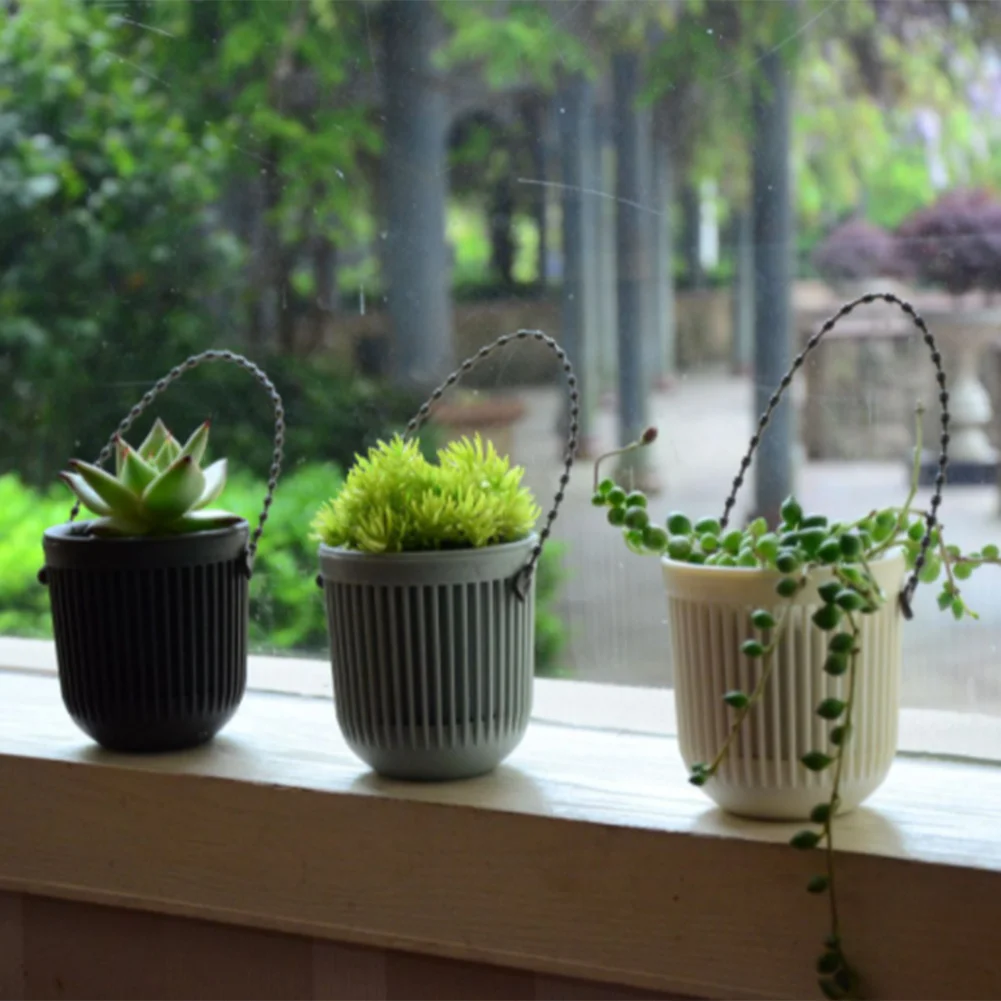 

Double Layer Hanging Baskets Plant Holder Plastic Basket Wall Plant Flower Pot Home Deck Patio Front Porch Balcony Decoration