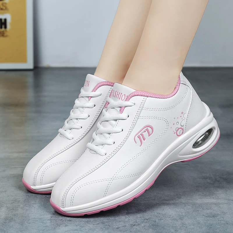 Brand Womens Running Shoes Ladies Comfortable Waterproof Leather Basket Shoes Women High Platform Sneakers Cushion Sports