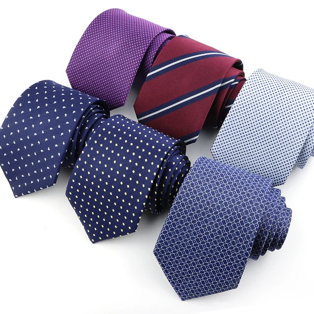 Men's Classic Striped Plaid Necktie Fashion Silk Tie Jacquard Woven Ties Business Wedding Party Daily Suit Cravat Accessory Gift