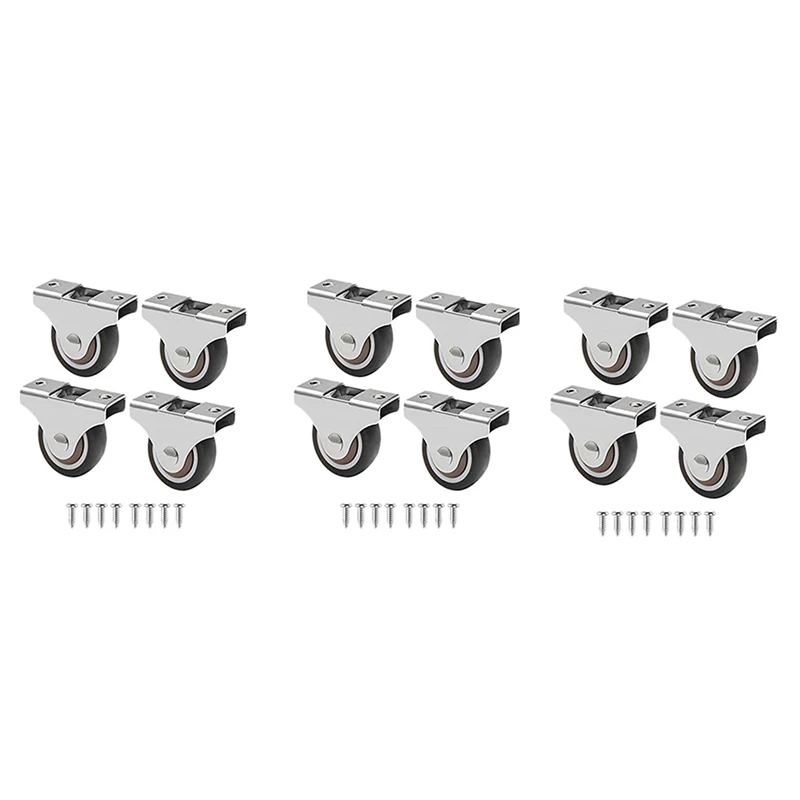 

12 Pcs Mini Casters Furniture Casters Small 25Mm Fixed Casters Directional Movable Casters Movable Casters For Furniture