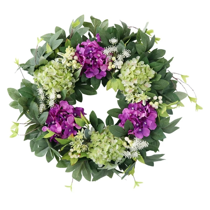 

Hydrangea Wreath 22 Inch Artificial Flower Wreath for Wedding Decoration Front Door Wreath Wall Home Christmas Ornaments