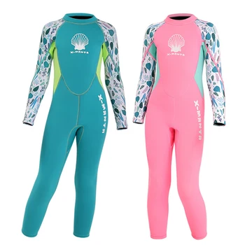 Children Wetsuit 2.5MM Neoprene Diving Suit For Girls Boys One-Piece Swimsuits Long Sleeve Kids Swimwears Snorkeling Rash Guards 1