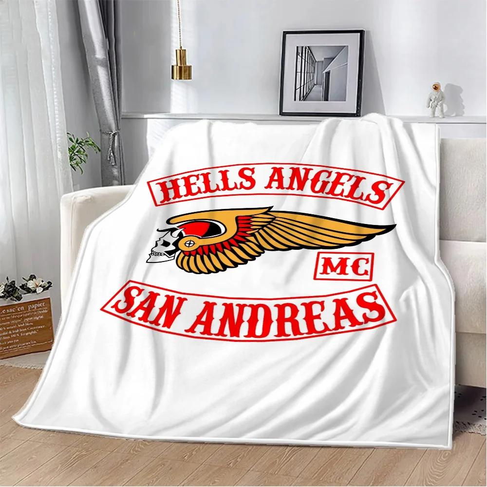 Hells Angels 푹신하고 부드러운 담요, 소파 장식, 짠 담요, 킹 사이즈 비치 타올, 홈 인테리어 침대, 극세사 침구 던지기