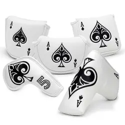 Golf Club Headcovers Spade A for Driver Fairway Hybrid Head covers Blade Putter Mallet Putter Covers Iron Clubs Headcover