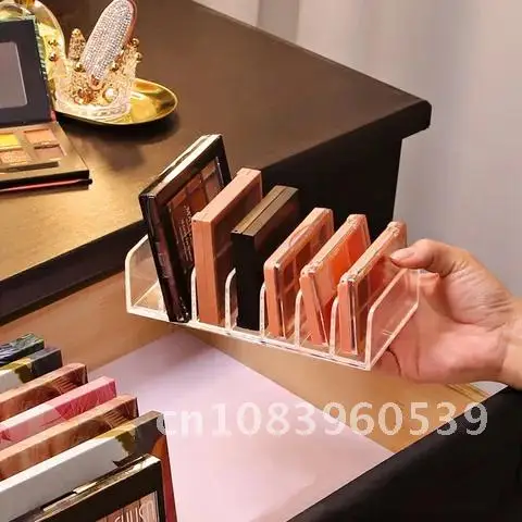 

Acrylic Eyeshadow Compact Organizer Drawer 7 Grids Clear Makeup Storage Box Transparent Slot Cosmetics Case Divider Organization