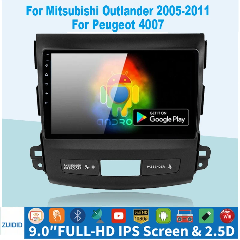 Автомагнитола для Mitsubishi Outlander xl 2 2005-2011 Peugeot 4007 мультимедийный видеоплеер с GPS 2din