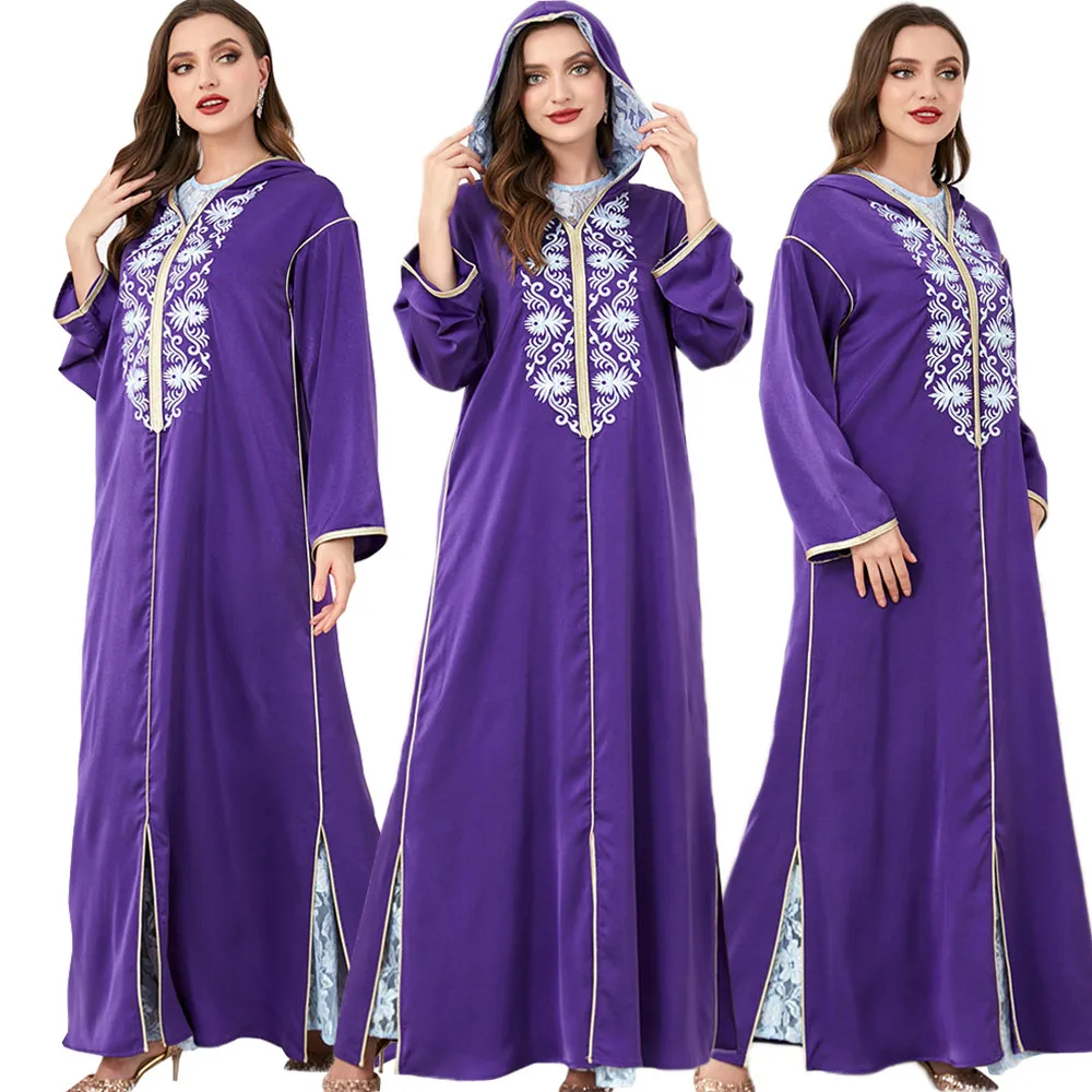 robe-vintage-brodee-a-capuche-manches-longues-ensemble-musulman-mode-gilet-en-dentelle-magnifique-style-de-fete-kaftan-marocain-ramadan