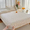 Bonenjoy 100% Cotton Bedsheet Print Fitted Sheets Bed 90/100/120/150/180/200cm Covers Home Bed Linen sabanas (No Pillowcase) 1
