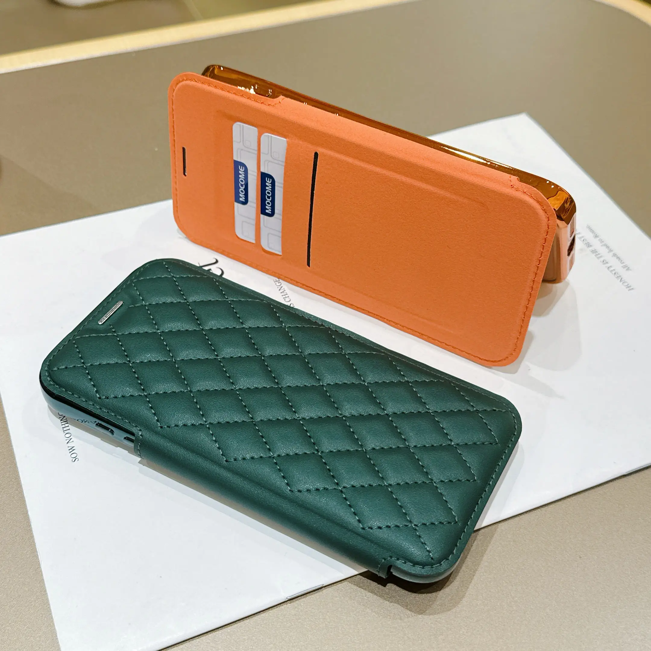 Elegant PU Leather Flip Wallet Phone Case with Card Slots and Magnetic Closure
