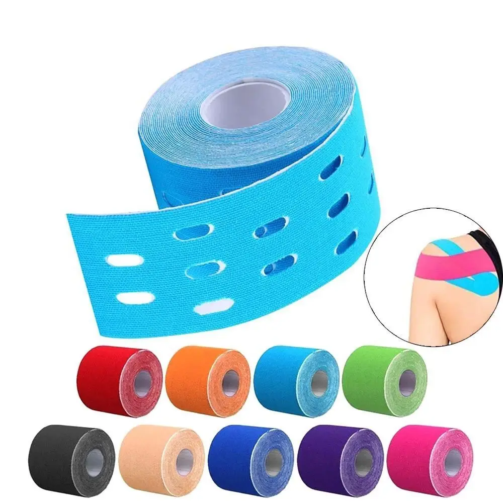 

5m X 5cm Muscle Tape Physiotherapy Knee Pad Therapeutic Tape Currency Perforated Self-Adhesive Bandage Elbow