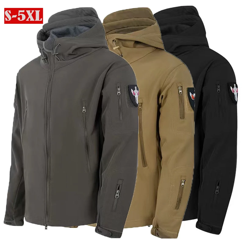 Zzkouine Vestes D'hiver Imperméables Pour Hommes Manteau Chaud De Ski Et De Neige Veste De Montagne Coupe-Vent Avec Capuche Bleu M