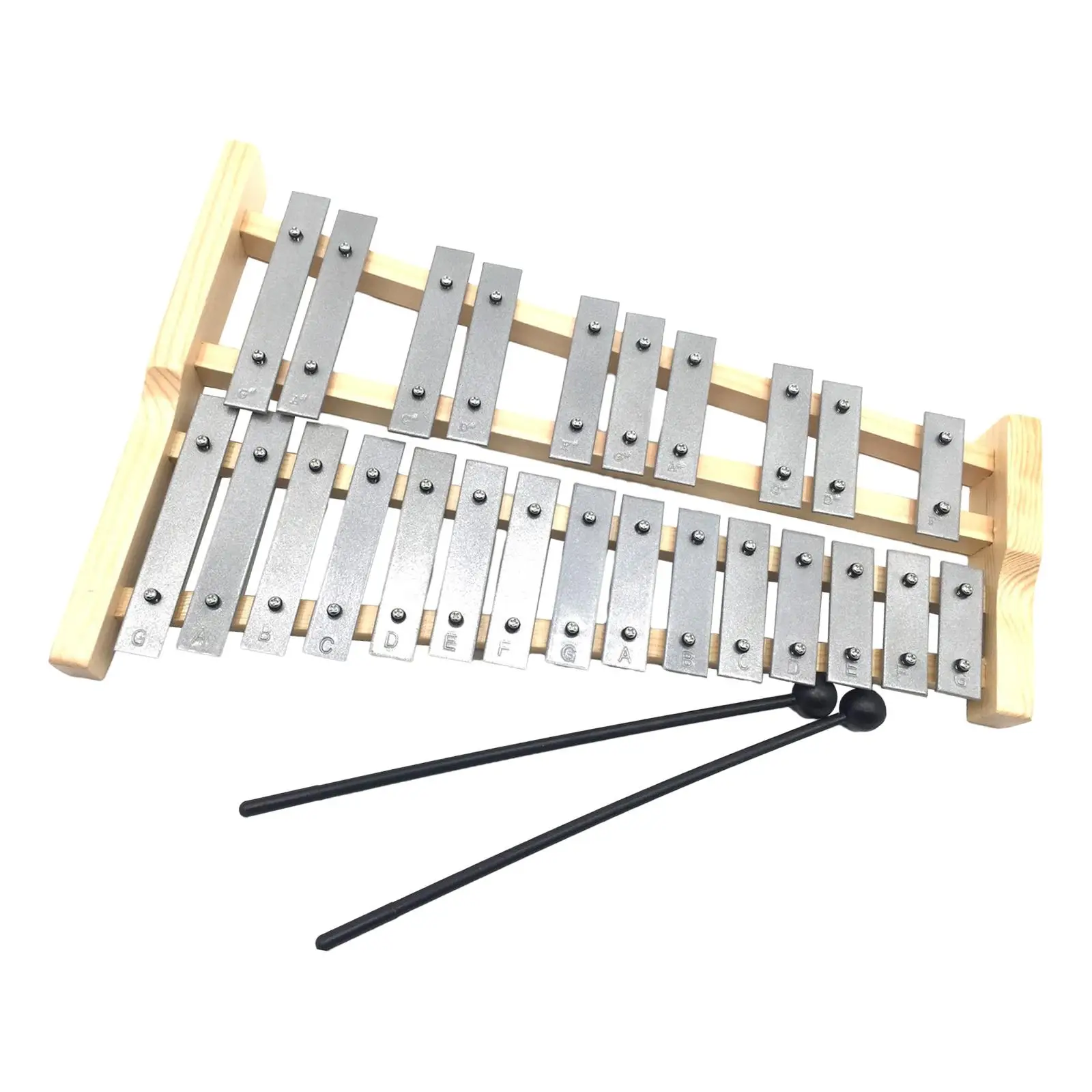 

25 Note Glockenspiel Compact Professional for Kids Adults Wooden Frame Portable Xylophone Percussion Instrument with Mallets