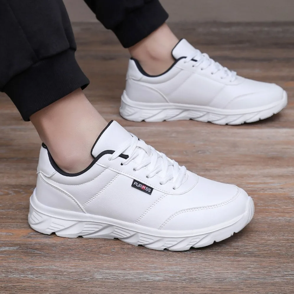 Men's Sneakers Fashion Leather Casual Shoes Outdoor Jogging Training