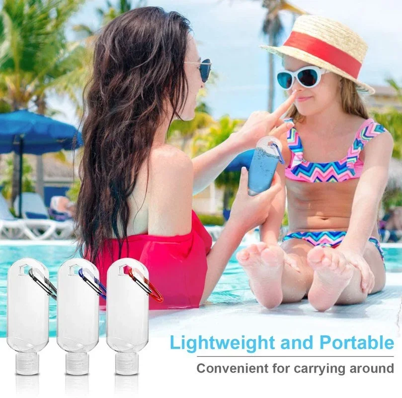 Refillable Bottles 2PCS with Hook Alcohol Disinfectant Hand Sanitizer Empty Soap Dispenser Outdoor Portable Container Bottle refillable bottle refillable plastic bottles
