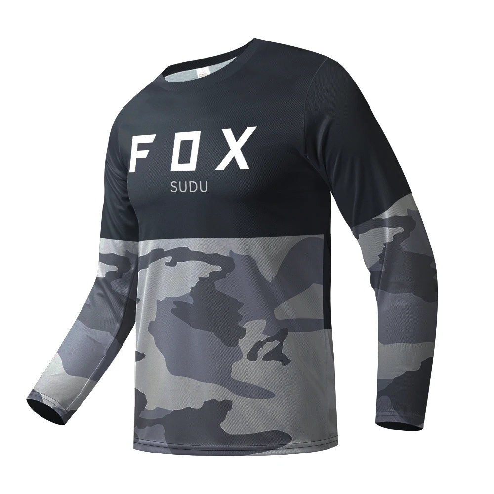 FOX SUDU Men's Long Sleeve Motocross Cycling Jersey MTB Downhill Mountain Bike MTB Shirts OffroadDH Motorcycle Enduro Clothing